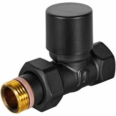 Клапан запорно-балансировочный STOUT Design черный, прямой 1/2, SVLD-0001-000015B