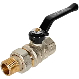 Кран шаровой BUGATTI Oregon 1/2” с полусгоном (ручка-рычаг алюминий) внут-наруж резьба