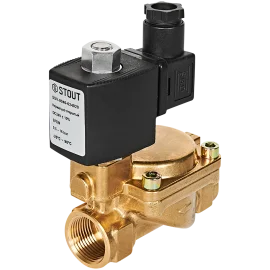 Клапан соленоидный (электромагнитный) STOUT непрямого (пилотного) действия НО 24В G3/4 SSV-0040-024020
