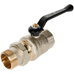 Кран шаровой BUGATTI Oregon с полусгоном (ручка-рычаг алюминий) внут-наруж резьба 1 1/4