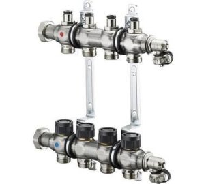 Группа коллекторная Oventrop Multidis SF со встроенными регулирующими вставками на 2 контура, 1405552