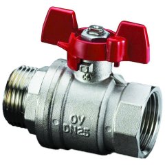 Кран шаровой OVENTROP Optibal маховик из алюминия, ВР-НР 3/4