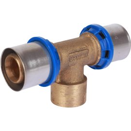 Тройник Prandelli Multyrama с внутренней резьбой (26х3,0)х1/2 H, TH, U для металлопластиковых труб прессовой, 509.08.02.6