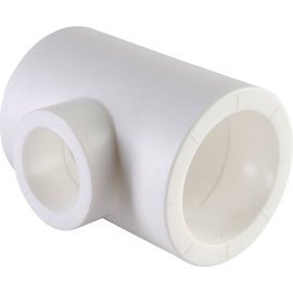 Тройник переходной Политэк 50х32х50 для полипропиленовых труб под сварку (цвет белый), 9300503250