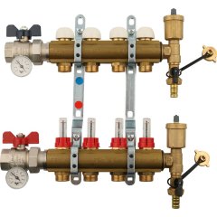 Коллектор в сборе с расходомерами на 4 выхода TIEMME 1х3/4 ЕК