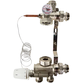 Насосно-смесительный узел ROMMER RDG-0120-009000 с термостатической головкой с выносным датчиком , без насоса