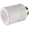 Муфта комбинированная Политэк 25х1/2 наруж. резьба для полипропиленовых труб под сварку (цвет белый), 9000002512