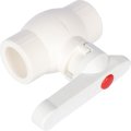 Кран шаровой Kalde d=25 для полипропиленовых труб под сварку (цвет белый)