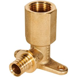 Угольник настенный с длинным нарезным патрубком ROMMER 16-G 1/2 для труб из сшитого полиэтилена аксиальный, RFA-0032-001612