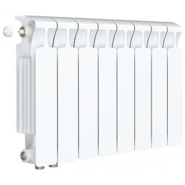 Радиатор биметаллический RIFAR MONOLIT VENTIL 350 MVL 8 секций нижнее левое подключение (белый RAL 9016), 3RM35.VL-8