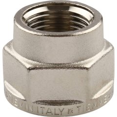 Муфта TIEMME ВВ никелированная 3/4х1/2 для стальных труб резьбовой, 1500193