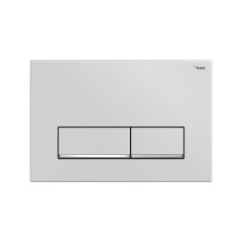 Панель смыва РЕХАУ NOVA LONG 002 с прямоугольными клавишами, пластик, белый, глянцевый, нижняя полоса клавиш хром, глянцевый, 19102501001