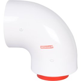 Начальный участок традиц. 90° коакс. ROMMER D60(м-м)/100(п-п) (Bosch, Buderus, Navien S/C/E, Baxi ECO Nova/Classic, Лемакс)в комплекте фланец, RCA-6010-240190