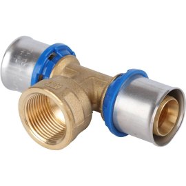 Тройник-переходник APE с внутренней резьбой 26х3/4 х26 для металлопластиковых труб прессовой, ARL2104303