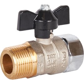 Кран шаровой STOUT 3/4x3/4 с накидной гайкой, НР/накидная гайка, ручка бабочка, SVB-1009-000020