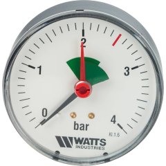 Манометр аксиальный WATTS 80мм 1/4 давление 4 бар