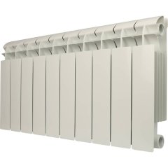 Радиатор биметаллический Global STYLE PLUS 350 10 секций боковое подключение (белый RAL 9010), STP03501010