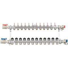 Комплект коллекторов с шаровыми кранами РЕХАУ HKV-D 12 контуров