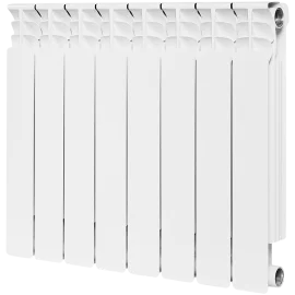 Радиатор биметаллический STOUT Space 500 8 секций боковое подключение RAL9016, SRB-0310-050008