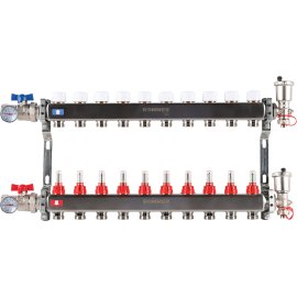Коллектор из нержавеющей стали в сборе с расходомерами ROMMER 10 выходов, RMS-1210-000010