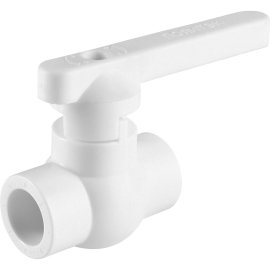 Кран шаровой Политэк d=20 для полипропиленовых труб под сварку (цвет белый), 9900000020