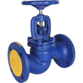 Клапан запорный ZETKAMA 215A Ду65 Ру16 фланцевый из чугуна, 215A065C01