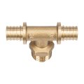 Тройник аксиальный, латунь, наружная резьба,16х1/2, желтый, RTP