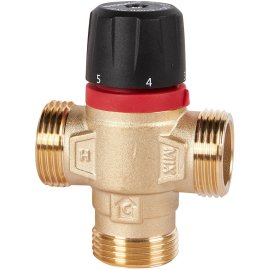 Термостатический смесительный клапан для систем отопления и ГВС ROMMER 1 НР 20-43°С KV 1,6 (боковое смешивание)