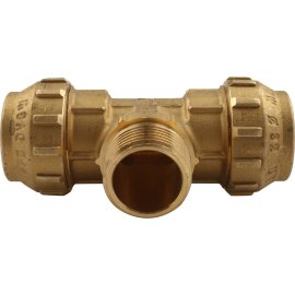 Тройник TIEMME с наружной резьбой 32х1х32 для труб ПНД винтовой, 3400068