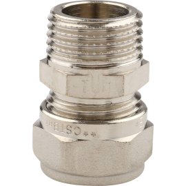 Муфта TIEMME с наружной резьбой (16х2.0х1/2) для металлопластиковых труб винтовой, 1600001