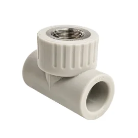 Тройник комбинированный PPR внутренняя резьба 20х 1/2,  серый, РТП