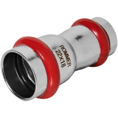 Муфта ROMMER переходная, 22х18, из нержавеющей стали прессовой