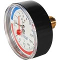 Термоманометр аксиальный STOUT в комплекте с автоматическим запорным клапаном, корпус Dn 80 мм 1/2 , 0...120°C, 0-6 бар
