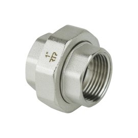 Американка прямая, латунь, внутренняя/внутренняя резьба 1, еврослот, никель, RTP