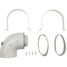 *SCA-6010-210190 STOUT Элемент дымохода DN60/100 адаптер для котла угловой 90° коаксиальный (совместимый с Baxi,Viessmann), SCA-6010-210190