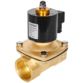 STOUT Клапан соленоидный (электромагнитный) прямого действия НЗ 24В G1 1/2 SSV-0010-024040