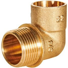 Угловой переход JINTIAN ВП-НР 22x3/4 из латуни под пайку, JT-140922234