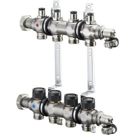 Группа коллекторная Oventrop Multidis SF со встроенными регулирующими вставками на 10 контура