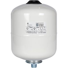Расширительный бак STOUT STW-0015 для ГВС 8 л. вертикальный (цвет белый), STW-0015-000008