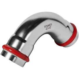 Угольник ROMMER 90° ВПр-ВПр 42 из нержавеющей стали прессовой