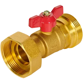 Клапан запорный латунный ROMMER НР 1 1/2 с накидной гайкой для подключения насоса ВР 1 1/2 RBV-0020-03112112