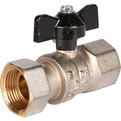 Кран шаровой STOUT с накидной гайкой ВР/накидная гайка, ручка бабочка 3/4x3/4, SVB-0009-000020