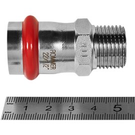 Переходник ROMMER ВПр-НР, 22х1/2, из нержавеющей стали прессовой, RSS-1021-002212