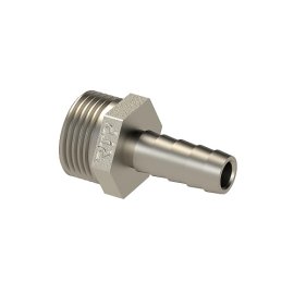 Штуцер для шланга, латунь, наружная резьба 20х3/4, никель, RTP