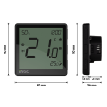 Универсальный Терморегулятор ENGO Controls, черный, с модулем Zigbee, с питанием 230, со встроенным датчиком влажности, с возможностью подключения датчика пола