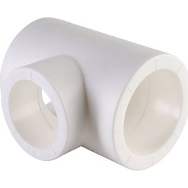 Тройник переходной Политэк 50х40х50 для полипропиленовых труб под сварку (цвет белый), 9300504050