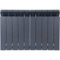 Радиатор биметаллический Global STYLE PLUS 500 10 секции боковое подключение (цвет cod.07 grigio scuro opaco mettalizzato 2748 (черный)), 155265