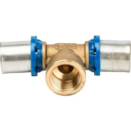 Тройник Prandelli Multyrama (внутр.резьба, 20х2х 3/4 профиль H, TH, U) для металлопластиковых труб прессовой, 509.08.62.0