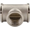 Тройник TIEMME ВВ никелированный 1х3/4х1 для стальных труб резьбовой, 1500224