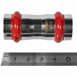 Муфта ROMMER равнопроходная ВПр, 18, из нержавеющей стали прессовой, RSS-1017-000018